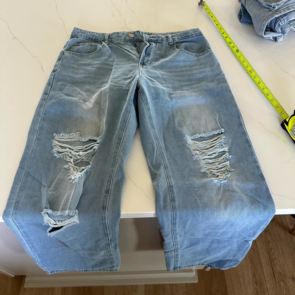 SHEIN Light Blue Distressed Jeans